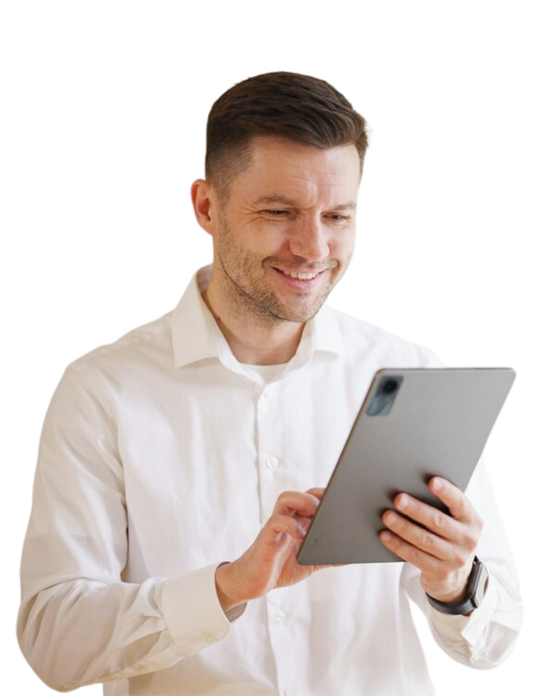 Trader reviewing markets on a tablet